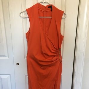 Orange Knee Length Dress